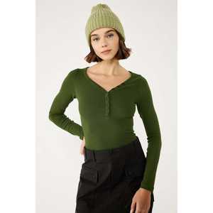 Body de Manga Larga con Cuello en V y Detalles de Botones - Product Image 1