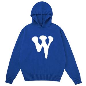 OEM Men's Loose Street Pullover Knitted Hoodie Sweater Custom Logo Embroidered Made from Fleece <b>Fabric</b> New Design Hooded Collar - Product Image 4