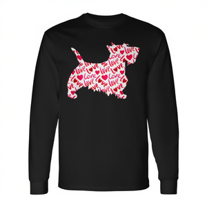 Camiseta de manga larga con diseño de perro en forma de corazón de Scottie Scottish Terrier para el día de San Valentín - Product Image 2