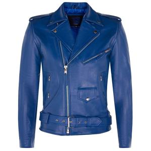 Chaqueta de motorista de cuero de vaca Brando para hombre, totalmente personalizable, ajustada, diseño de moda, tela estampada en todos los colores - Product Image 1