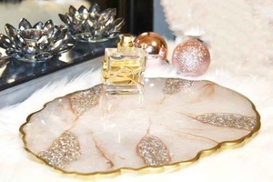 Resin Decorative <b>Tray</b> in Multiple Colors Round Shape Home Decor Resin <b>Tray</b> High Quality - Product Image 3