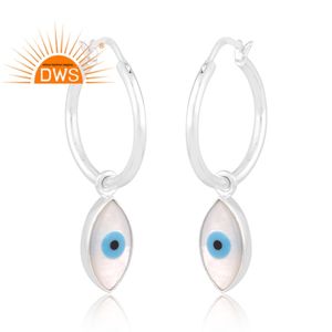 Pendiente colgante de nácar natural de plata de ley fina de última tendencia, joyería personalizada para mujer, regalo para ella - Product Image 2