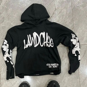 Sweats à capuche oversize unisexe en coton imprimé de logo en polaire lourde de haute qualité Oem noir pour hommes pour l'hiver - Product Image 5