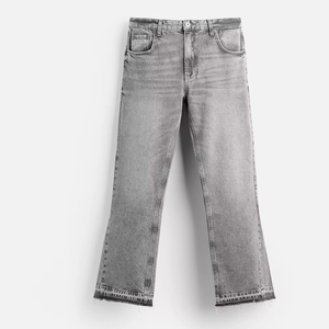 Custom High Quality Streetwear <b>Men's</b> Straight Mid Rise Canvas <b>Jeans</b> Breathable Quick Dry <b>Drawstring</b> Closure 100% Cotton - Product Image 4