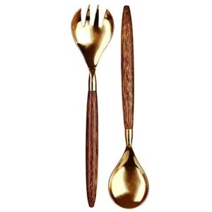Ensemble de couverts à salade en bois, cuillère, fourchette, service à salade de cuisine, bois naturel avec 2 spatules, ustensiles durables faits à la main - Product Image 6