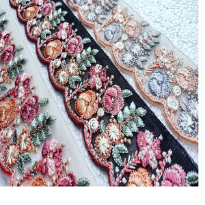 ผ้าลูกไม้ปักลายสำหรับงานตัดเย็บเสื้อผ้าแบบกำหนดเองความกว้าง2นิ้วสำหรับปรับปรุงเสื้อผ้าและขายต่อ - Product Image 1