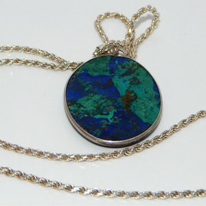 14K oro. 925 in argento Sterling corda catena rodio Azurite Malachite ciondolo con zircone Moissanite perle di diamante cristiani - Product Image 4