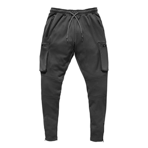 Pantalones de chándal ligeros para hombre, estilo casual, para entrenamiento, de algodón, tipo cargo, para correr, antiarrugas, teñido liso, corte ajustado. - Product Image 4