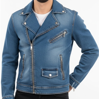 Çok cepler ile en çok satan asimetrik fermuar Denim ceket