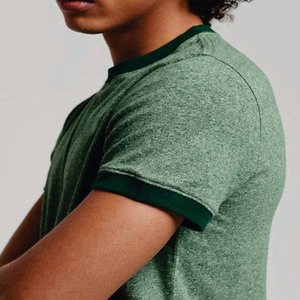 Camisetas de Algodón Grueso para Hombre al por Mayor, de Alta Calidad, con Impresión de Logotipo Personalizado Delantero y Trasero, Estilo Urbano, Camisetas Casuales con Ribete en Contraste - Product Image 4