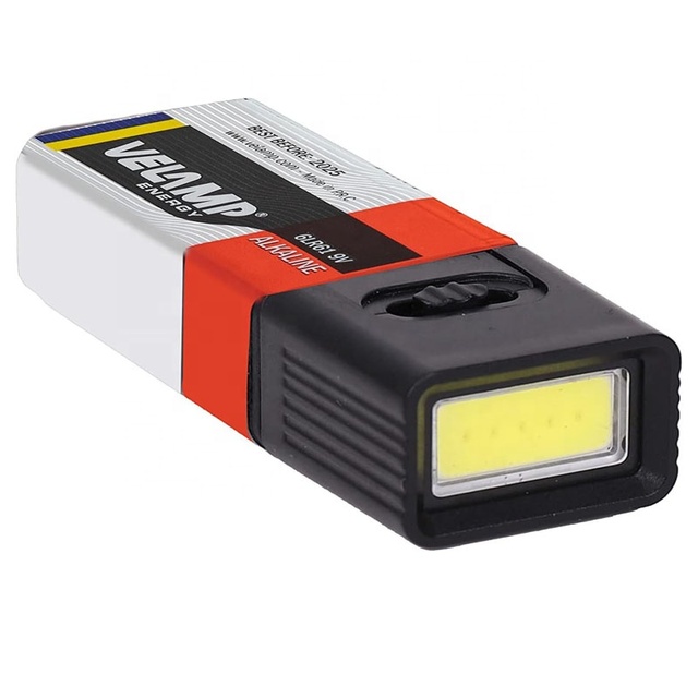 COB LED Flashlight 50 Lumens with 9V Battery