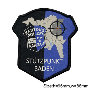 Parches Tejidos Ecológicos Coleccionables de la Policía de Cantón de Argau, Diseños de Corazón/Flores/Alfabeto, Colores y Tamaños Personalizados, Promocionales - Product Image 4