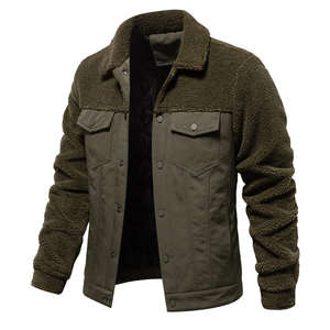 Chaqueta de Forro Polar con Cremallera y Parches Bordados para Hombre, Otoño-Invierno, Casual, de Spandex/Poliéster Ecológico - Product Image 4