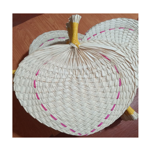 Ventilador de paja ecológico ventilador de hoja de bambú ventilador de refrigeración natural hecho a mano exportación artesanal vietnamita tradicional - Product Image 3