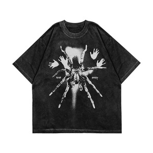 T-shirt imprimé personnalisé pour hommes, blanc et noir, 100% coton, logo personnalisé, étiquette - Product Image 1