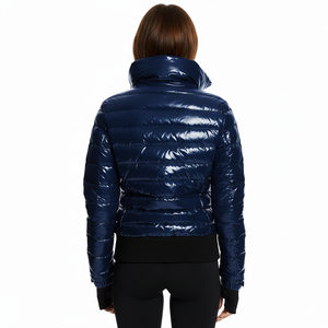 Blazer matelassé pour femme au design personnalisé, style décontracté à carreaux, imperméable, utilitaire, pour l'hiver, avec boutons - Product Image 2