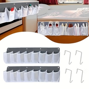 Organisateur de lit suspendu 8 poches pour camping-car avec crochet – Sac de rangement multi-poches pour chaussures, chaussettes, <span class=keywords><strong>livres</strong></span> – Étagère de <span class=keywords><strong>poche</strong></span> pour petits espaces - Product Image 3