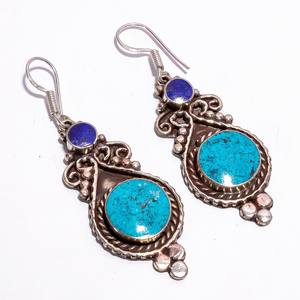 Pendientes tibetanos de Plata de Ley 925, proveedor de pendientes de moda para niñas, mayorista de joyería de plata antigua - Product Image 2