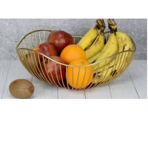 Panier à fruits en fil de fer poli brillant doré pour la décoration de la cuisine à domicile, contenant des aliments et des fruits, vaisselle, panier à fruits - Product Image 6