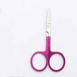 3.5" Satin Finish Curved Stainless Steel Professional Manicure <b>Scissors</b> Beauty Tool Sharp Blade Fine Tip Cuticle Plastic Handle - Product Image 3