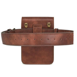 Sac de pochette médiéval en cuir marron rustique pour vêtements de la Renaissance et jeux de rôle historiques fabriqués avec du cuir véritable durable - Product Image 5