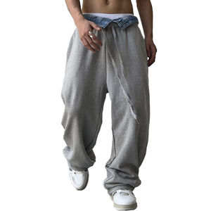 Pantalon en polaire tricoté en poly-coton avec logo personnalisé unisexe à la mode pantalon de jogging taille élastique pantalon de jogging blanc pantalon de survêtement - Product Image 3