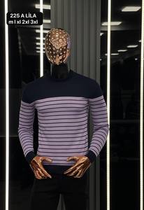Pull décontracté pour homme d'hiver, anti-froissement, logo frontal, imprimé jacquard, coton, manches longues, chaud - Product Image 3