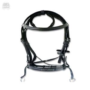Brida de caballo de cuero genuino de alta calidad en estilo inglés para equipo ecuestre negro marrón al por mayor - Product Image 1