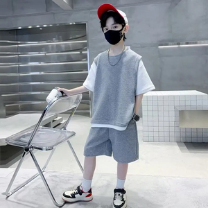 2025 nouvelle conception personnalisée de haute qualité garçons t-shirt et short prix de gros garçons ensembles d'été - Product Image 5