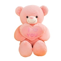 Ours en peluche adorable Saint-Valentin en promotion, ours en peluche en forme de cœur, cadeau personnalisé, poupée en peluche