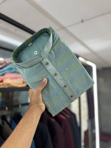 Ensemble Kurta Payjama pour homme en coton de soie jacquard lourd traditionnel indien pour mariage et fête Maruti Fashion MF374 En stock - Product Image 2