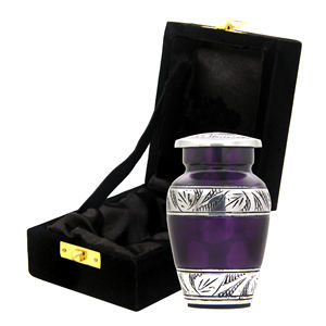 <b>Small</b> Purple Handmade Modern Design Metal Matte Finish Memorial Keepsake Urn Customizable Capacity Custom Colors Tabletop <b>Vase</b> - Product Image 5