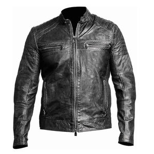 Veste en cuir pour homme de haute qualité, réversible, imperméable, zippée, brodée pour l'hiver, service OEM - Product Image 3
