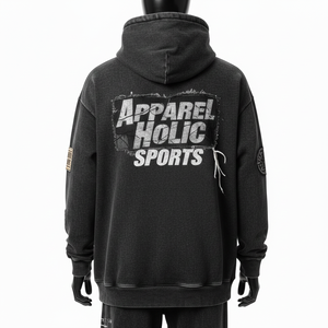 Conjunto Deportivo Unisex de Algodón con Lavado Ácido, Pantalones Deportivos y Sudadera con Capucha Personalizados, Conjunto de 2 Piezas para Hombre - Product Image 3