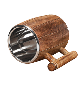 แก้วมักแบบมีถังไม้อุปกรณ์ของขวัญที่ดีที่สุดแก้วเครื่องดื่มน้ำขัดเงาธรรมชาติปรับแต่งบรรจุภัณฑ์งานฝีมือตามธรรมชาติ - Product Image 5