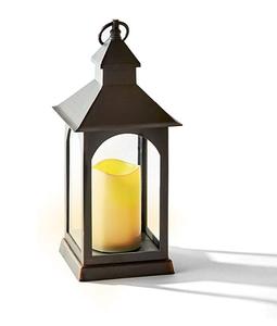 Proveedores al por mayor linterna de metal con color plateado y mango colgante linterna de metal de forma cuadrada para la venta - Product Image 1