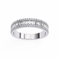 Para Gia Igi certificado CVD HPHT laboratorio cultivado creado diamante 14K/18k oro sólido eternidad boda anillo Baguette anillos de diamantes