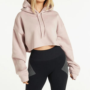 Sudadera con Capucha Corta de Invierno para Mujer, Nueva Moda, Talla Grande, 100% Algodón, Transpirable, Estilo Único - Product Image 6