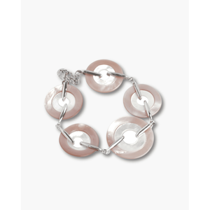 Rhodium Plated Geometric Charm <b>Bracelet</b> with <b>Pearl</b>-Bohemian Trendy Style - Product Image 1