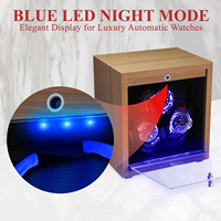 Caja de enrollador de reloj automático de 3 ranuras Motor ultra silencioso, 4 modos, pantalla LED para colecciones de relojes de lujo Pantalla de madera