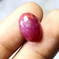 Pierre précieuse naturelle en rubis rouge, taille ovale, cabochon, pour la fabrication de bijoux