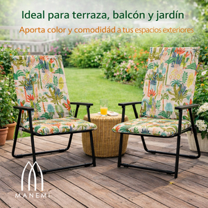 Coussins de chaise de jardin style loft 95x50x4cm, hydrofuges, légers, avec rembourrage en mousse et sangles de fixation pour usage extérieur - Product Image 5