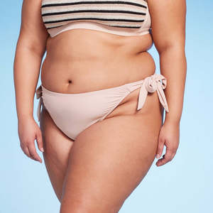 Wild Fable Women's High Leg Brown <b>Bikini</b> Bottom XL 2-Piece Swimwear <b>Set</b> with Cut Out Decoration Side Tie Beachwear for Bathing - Product Image 1