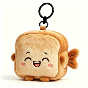 customized Plush Star plush keychain Toast plush keychain Cute star bag <b>charm</b> food plush <b>keyring</b> - Product Image 5