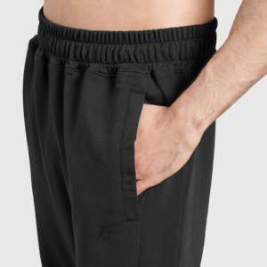 Respite 100% Cotton Trousers (Black) XL 5XL Lightweight Straight Pattern Jogger Sweatpants Zipper Pleat Colored <b>Work</b> Wear - Product Image 6