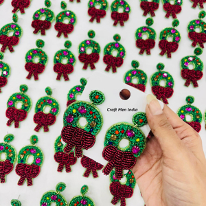 Creative Boho Christmas Tree/Santa Snowflake Beaded Heggie <b>Earrings</b> Trendy Bohemian Style for Parties or Gifts - Product Image 1