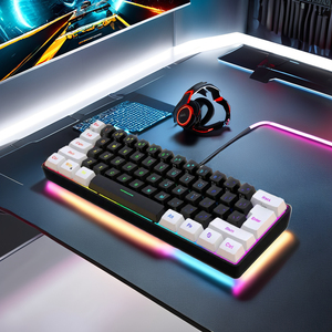 Top vendite 61 tasti RGB LED retroilluminato tastiera da gioco meccanico portatile per PC Computer portatile giochi - Product Image 3