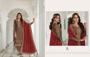 Costume de travail brodé style indien, tenue fantaisie Salwar Kameez pour femmes, Collection de mariage, robe longue kurti - Product Image 4