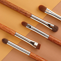 Ensemble de pinceaux de maquillage cosmétique professionnels, manche en bois, virole en aluminium pour le maquillage du visage et des yeux