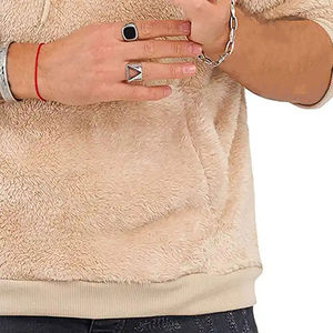 Wholesale <b>Men's</b> Winter Oversize Fleece <b>Sherpa</b> Pullover 100% Cotton Plain Dyed Sports Top Customizable Logo Zipper Design Plain - Product Image 5